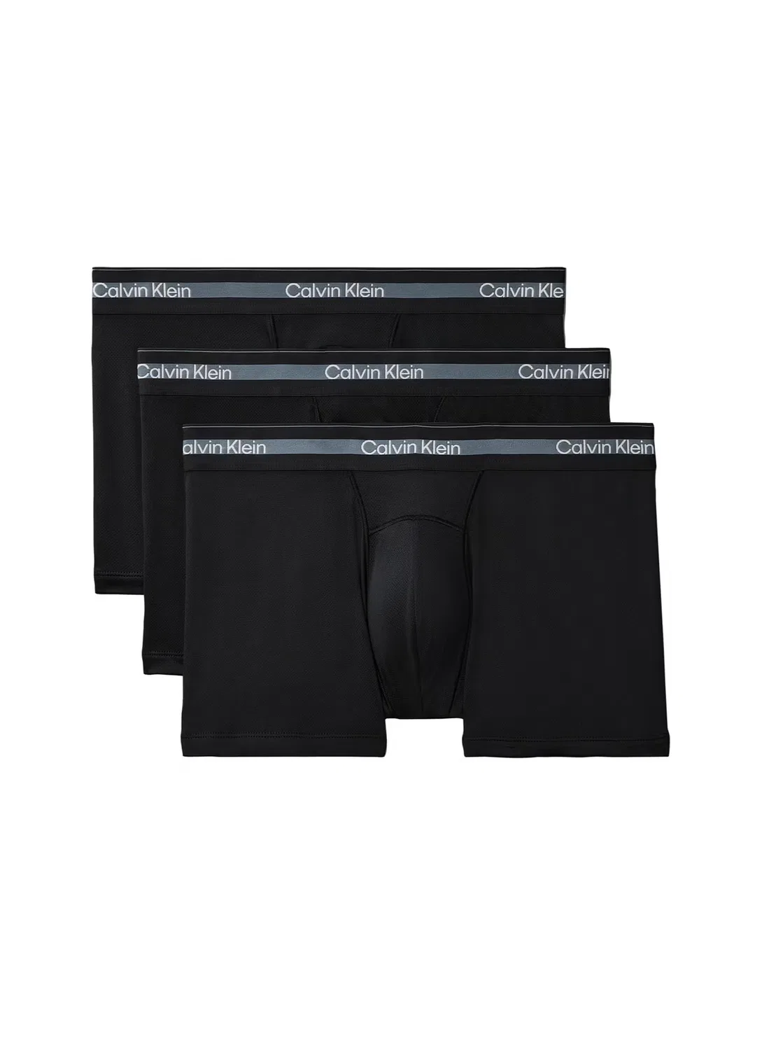 Трусы-боксеры дышащие комплект из 3 штук Icon Active Mesh Calvin Klein, черный