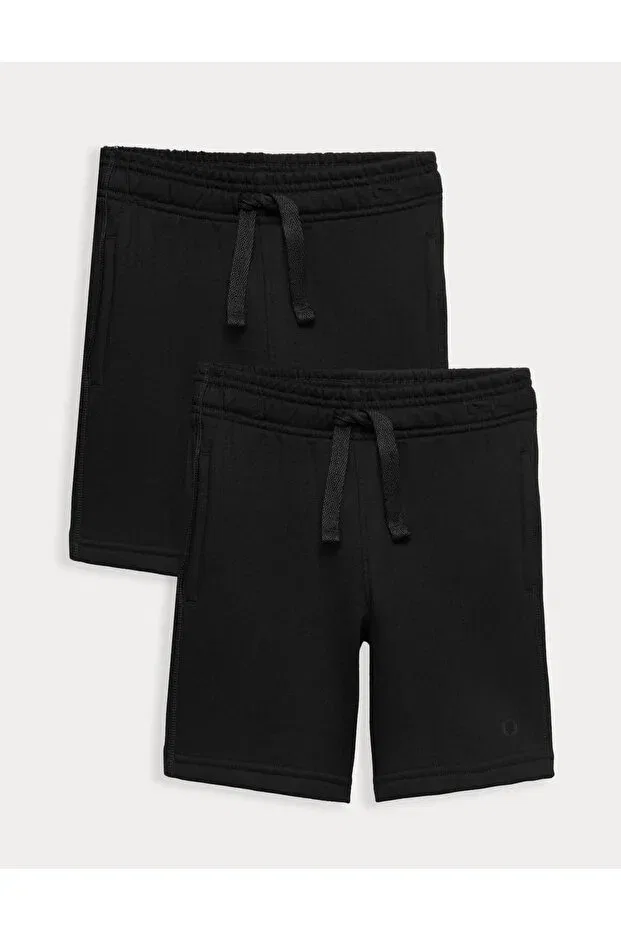 Детские шорты для девочек хлопковые комплект 2 шт Marks & Spencer, Black