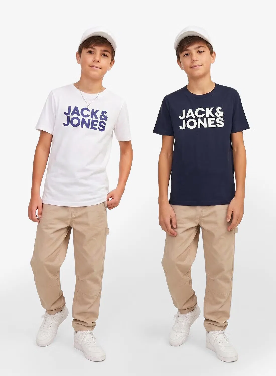Футболка с коротким рукавом с принтом Jack & Jones Junior, темно-синий