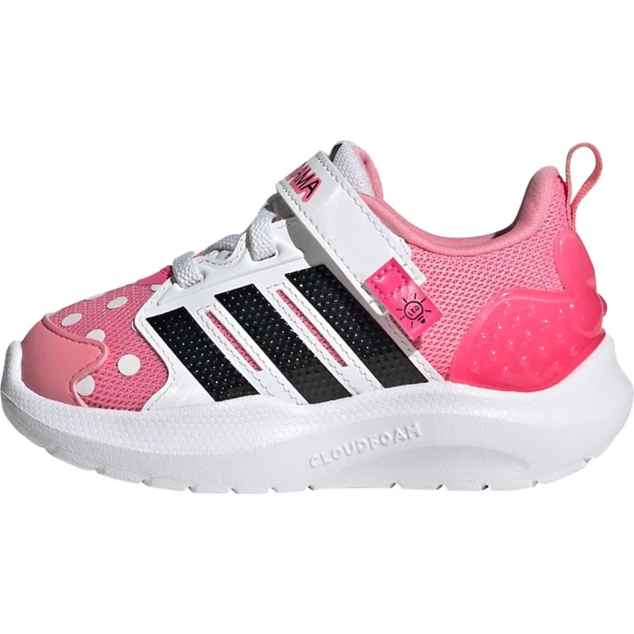 Детские кроссовки с LED-подсветкой и принтом Minnie Mouse, модель Lightorama Minnie Mouse, adidas, Розово-черный — фото 2