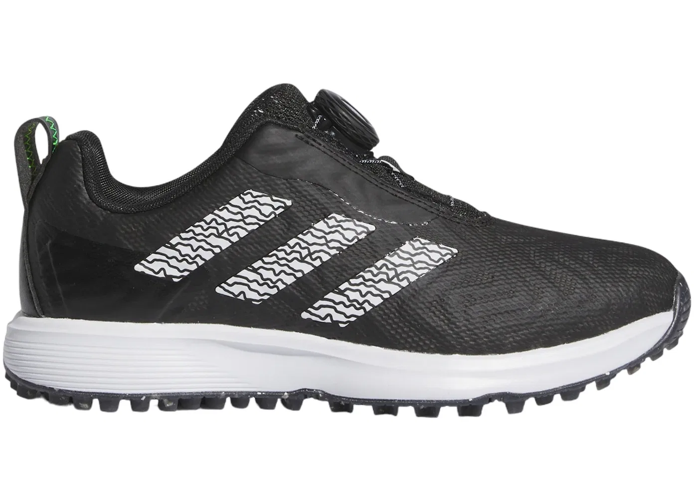 Детские шиповки для гольфа с системой BOA Adidas Codechaos BOA 25, Core Black Cloud White Lucid Lemon