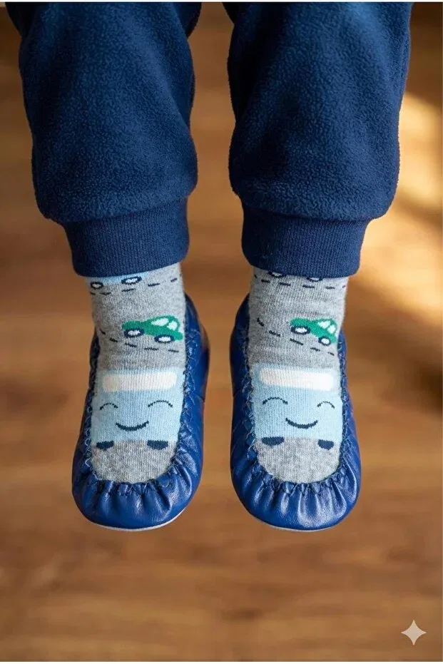 Детские носки для малышей из кожи с принтом Basics Numix Baby Kids, Navy Blue