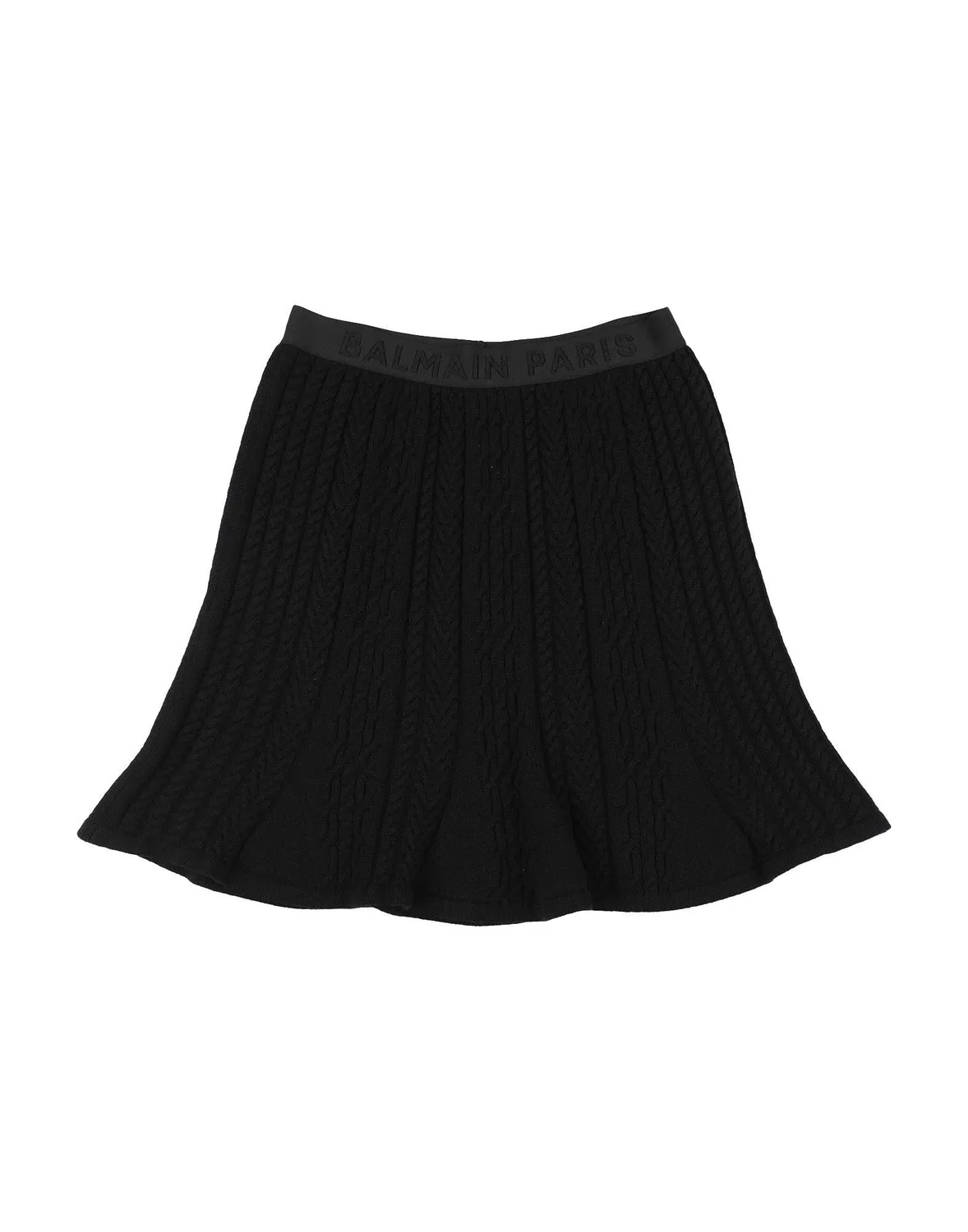 Детская юбка для девочек с принтом Cable-Knit Balmain, черный