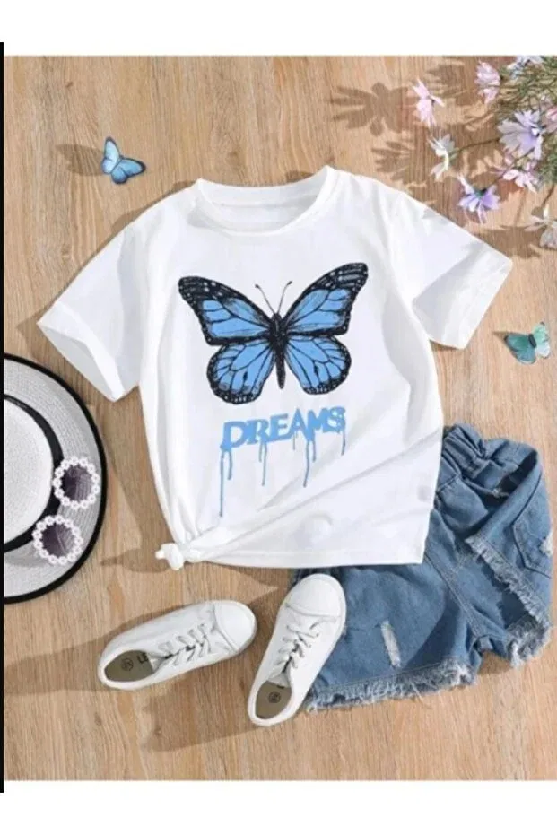 Детская футболка для девочек с принтом Pelna, Butterfly