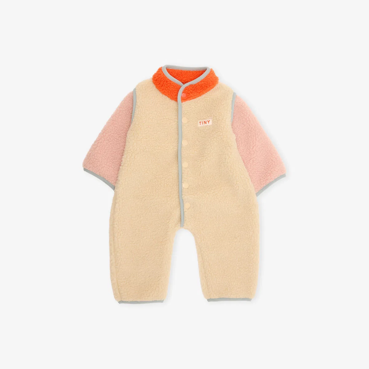Комбинезон из флиса с цветовыми блоками для младенцев 3-24 месяцев Tiny Cottons, ванильный