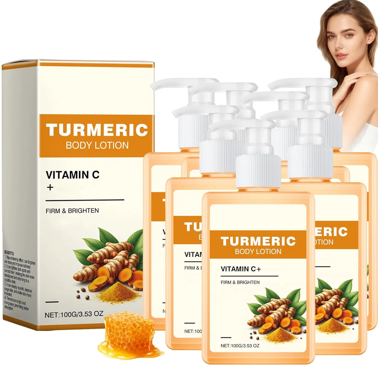 Лосьон для тела с куркумой и витамином C, 7 шт, Raevior