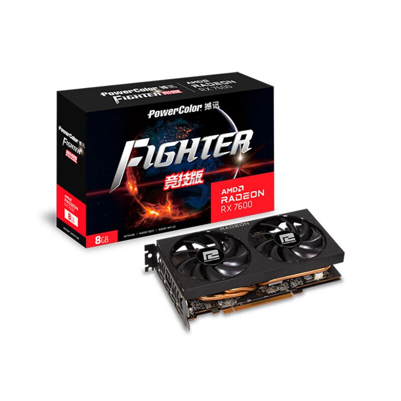 

Видеокарта PowerColor AMD Radeon RX 7600 Fighter, RX7600 8G-F, 8 ГБ, черный