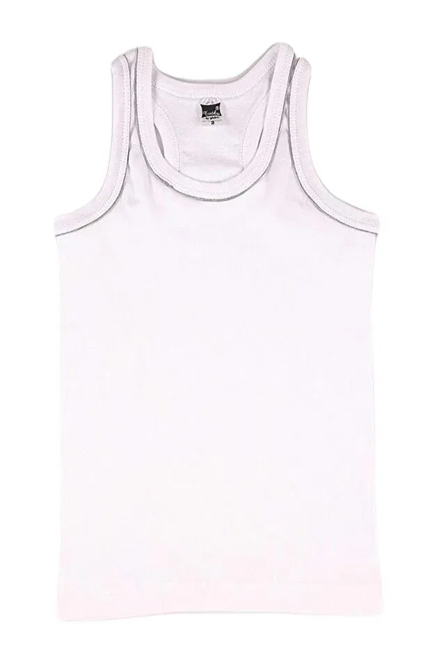 Детская майка-борцовка для мальчиков с принтом 130 children's sports singlet 3 pieces Tutku, White