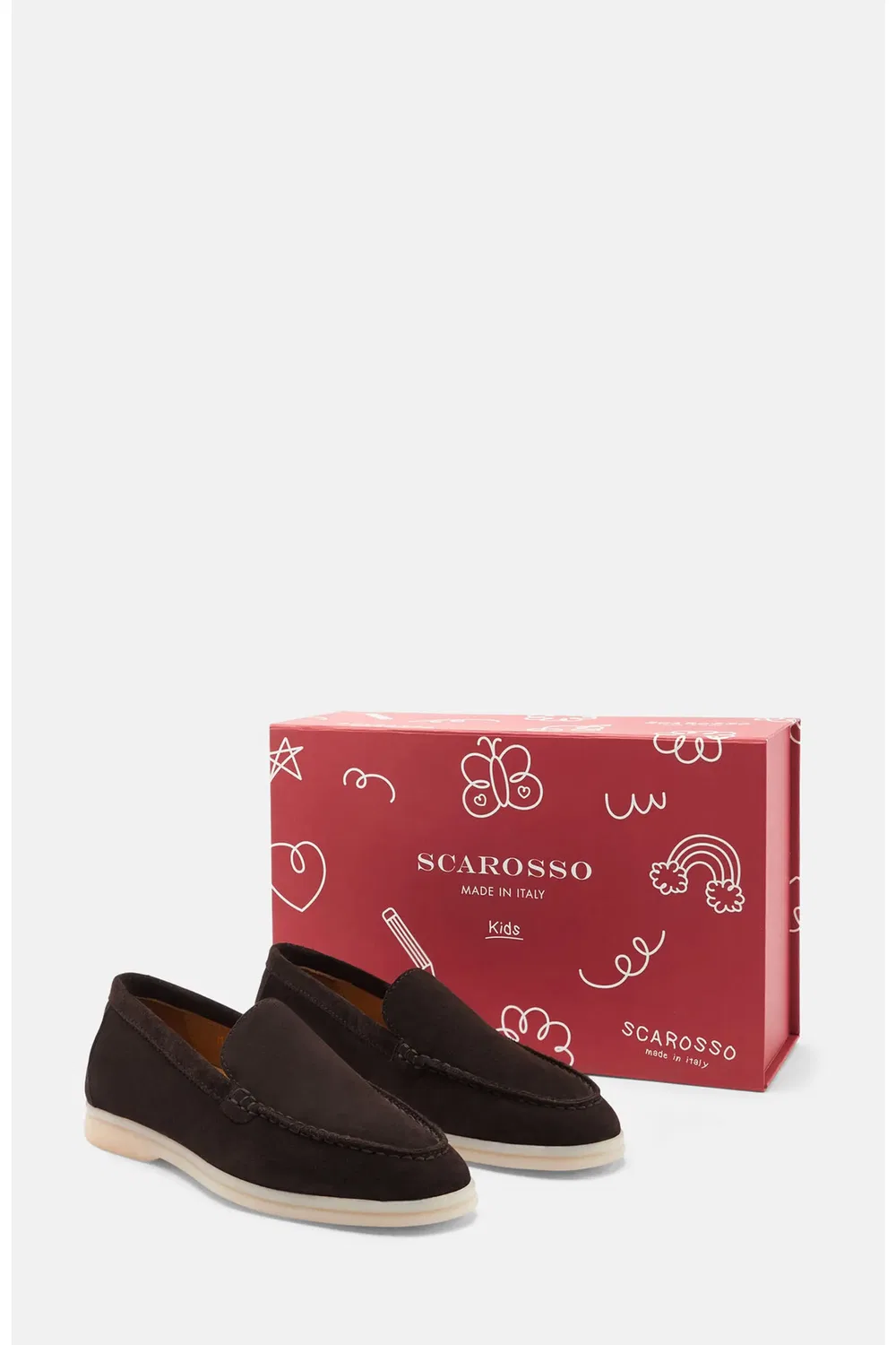 Детские туфли лоферы на плоской подошве Ludovica SCAROSSO, Brown - Suede — фото 2
