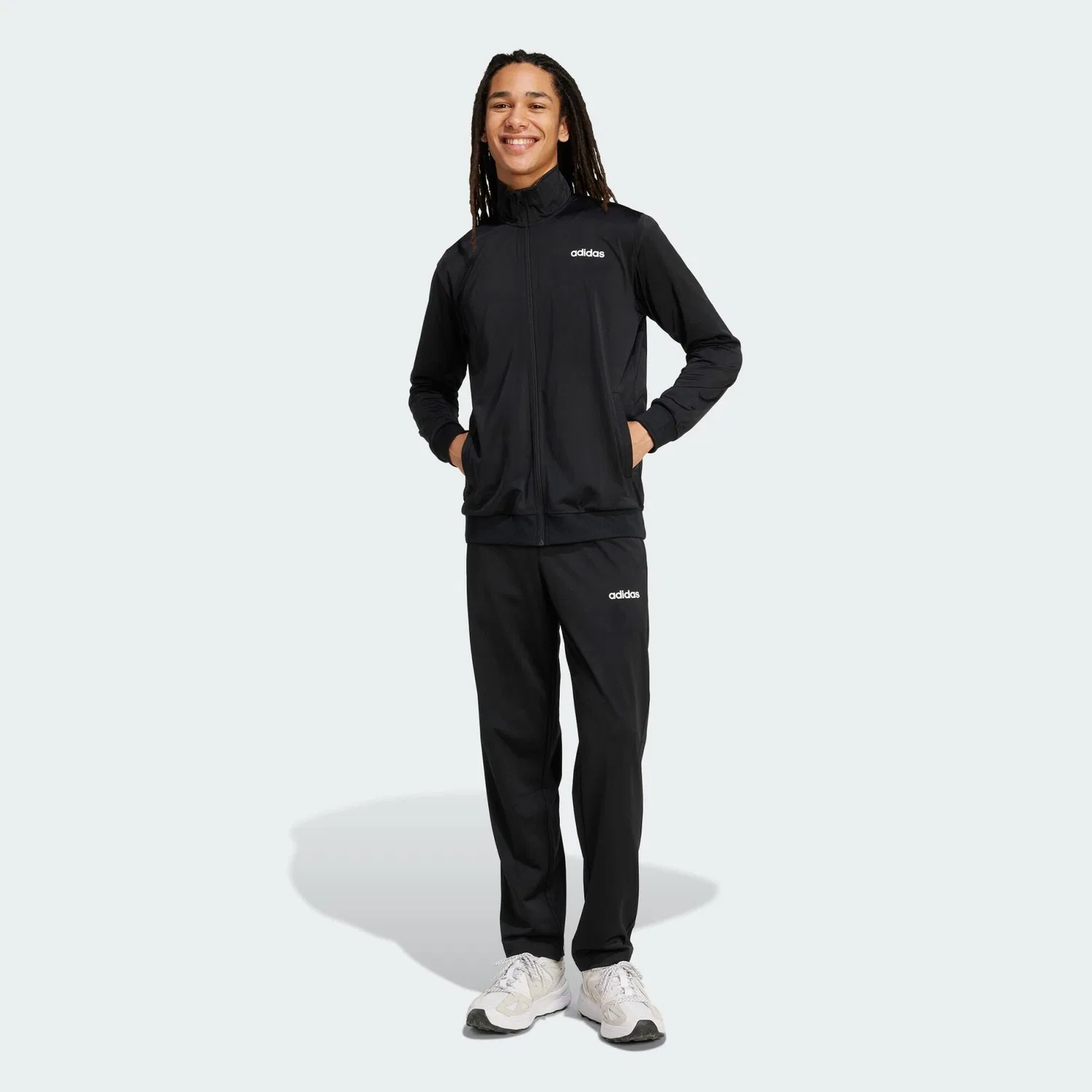 Мужской спортивный костюм с высоким воротником Linear Adidas, Schwarz