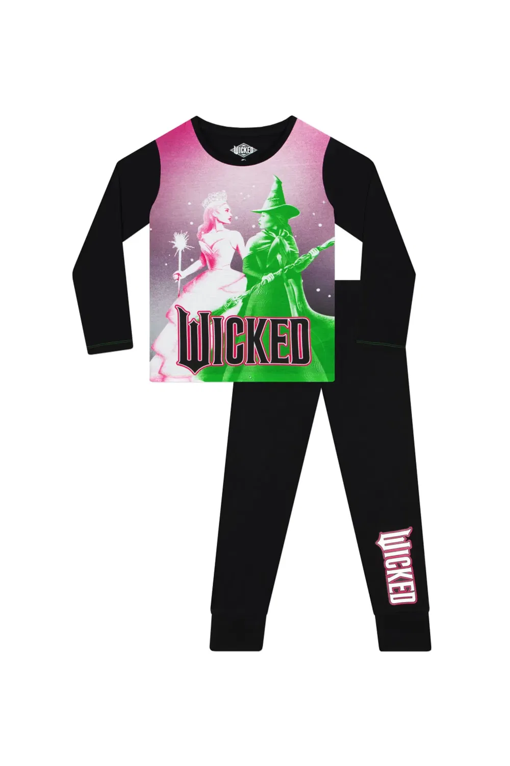 Женские пижамы с длинным рукавом Elphaba and Glinda Wicked, Black