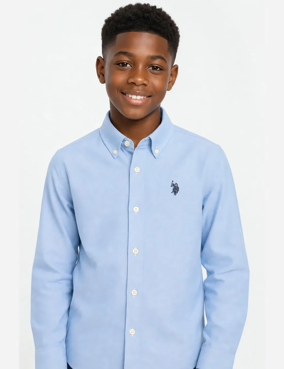 Детская рубашка с длинным рукавом из оксфордской ткани U.S. Polo Assn, Light Blue