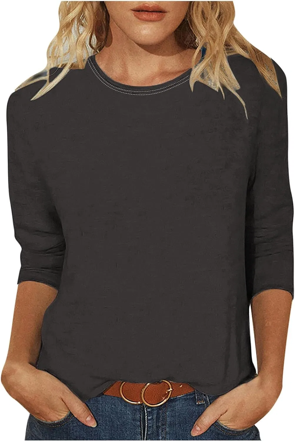 Женская футболка с длинным рукавом 3/4 Casual, Dark Gray