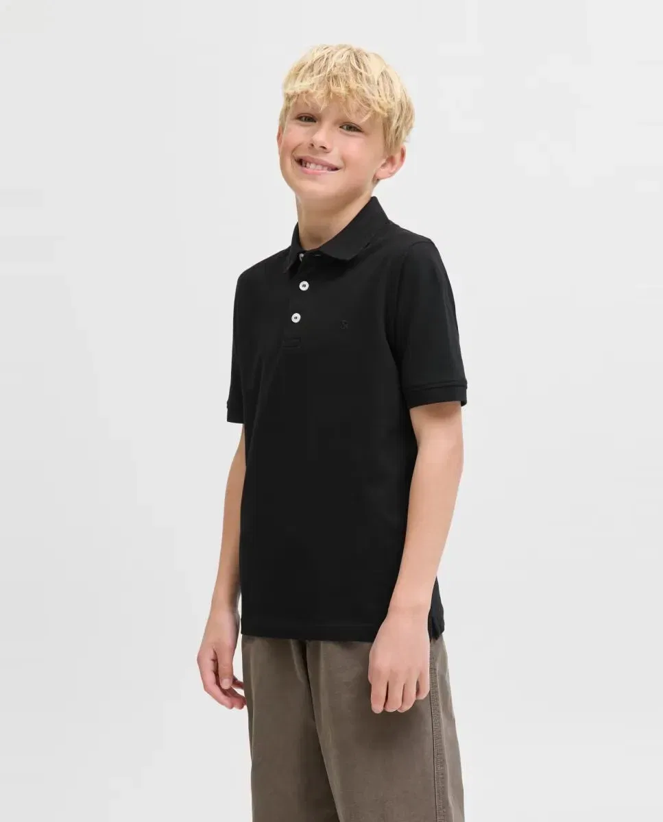 Детское поло для мальчиков из пике Jack & Jones, Negro