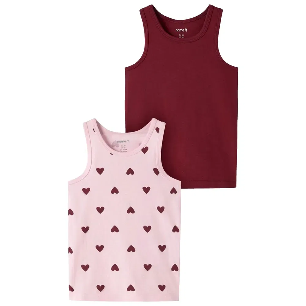 Детские майки с принтом Heart Sleeveless Base Layer 2-Pack Name it, Pink
