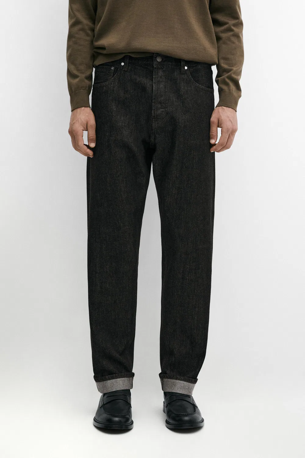 Джинсы Massimo Dutti Selvedge Fit, черный