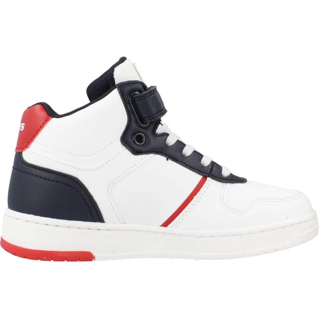 Детские кроссовки для мальчиков без шнурков Kick Levi's, 0218 White Navy Red — фото 4