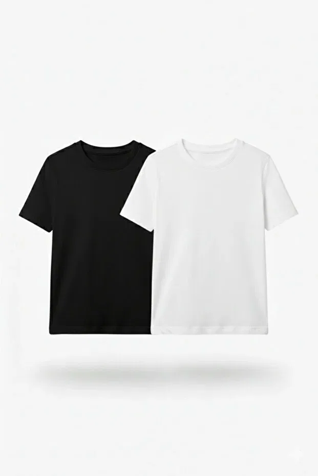 Детский комплект футболок с коротким рукавом из хлопка Shifre, Black, White
