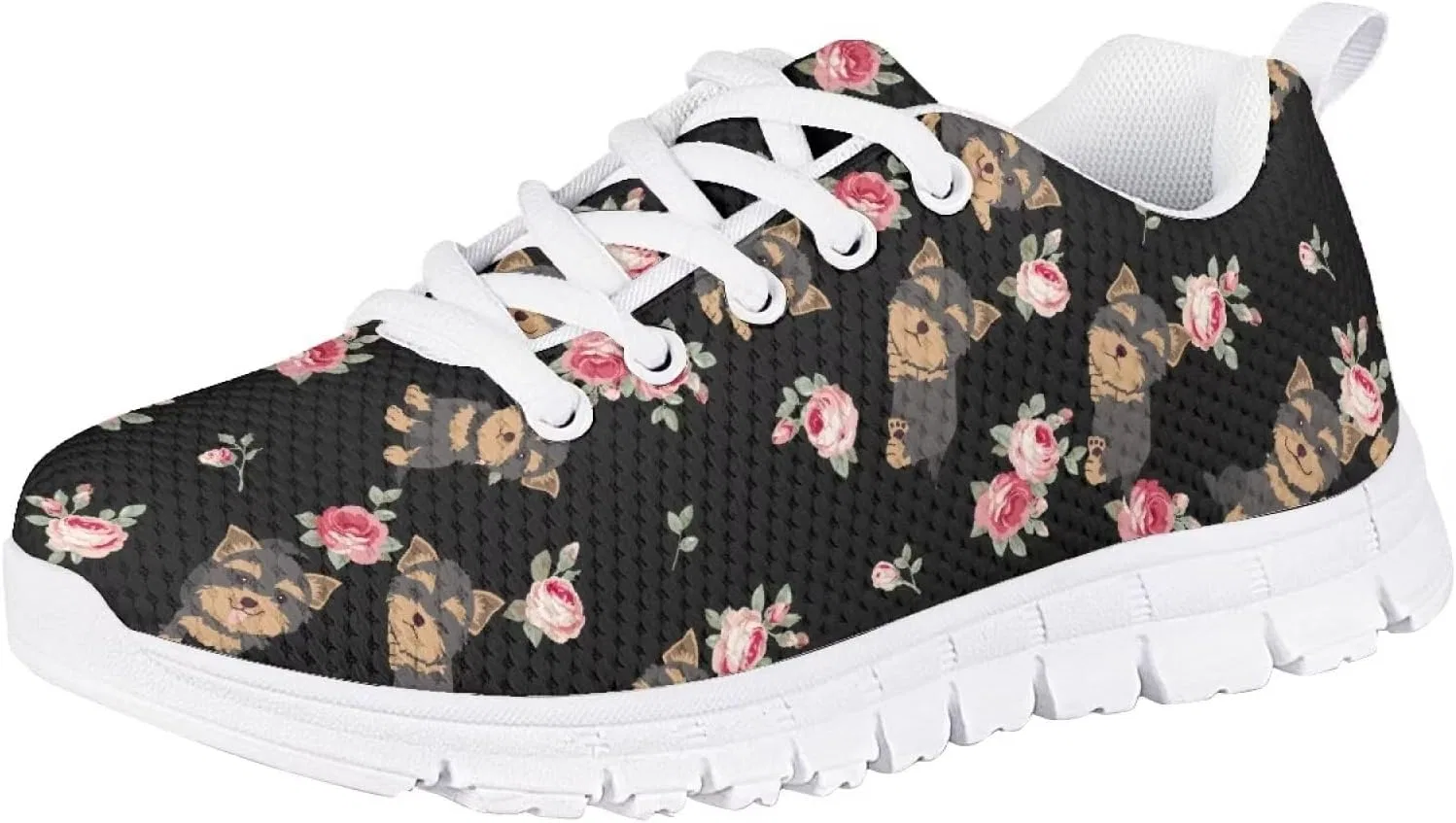 Детские кроссовки для девочек с ремешком Snilety, Floral Dog