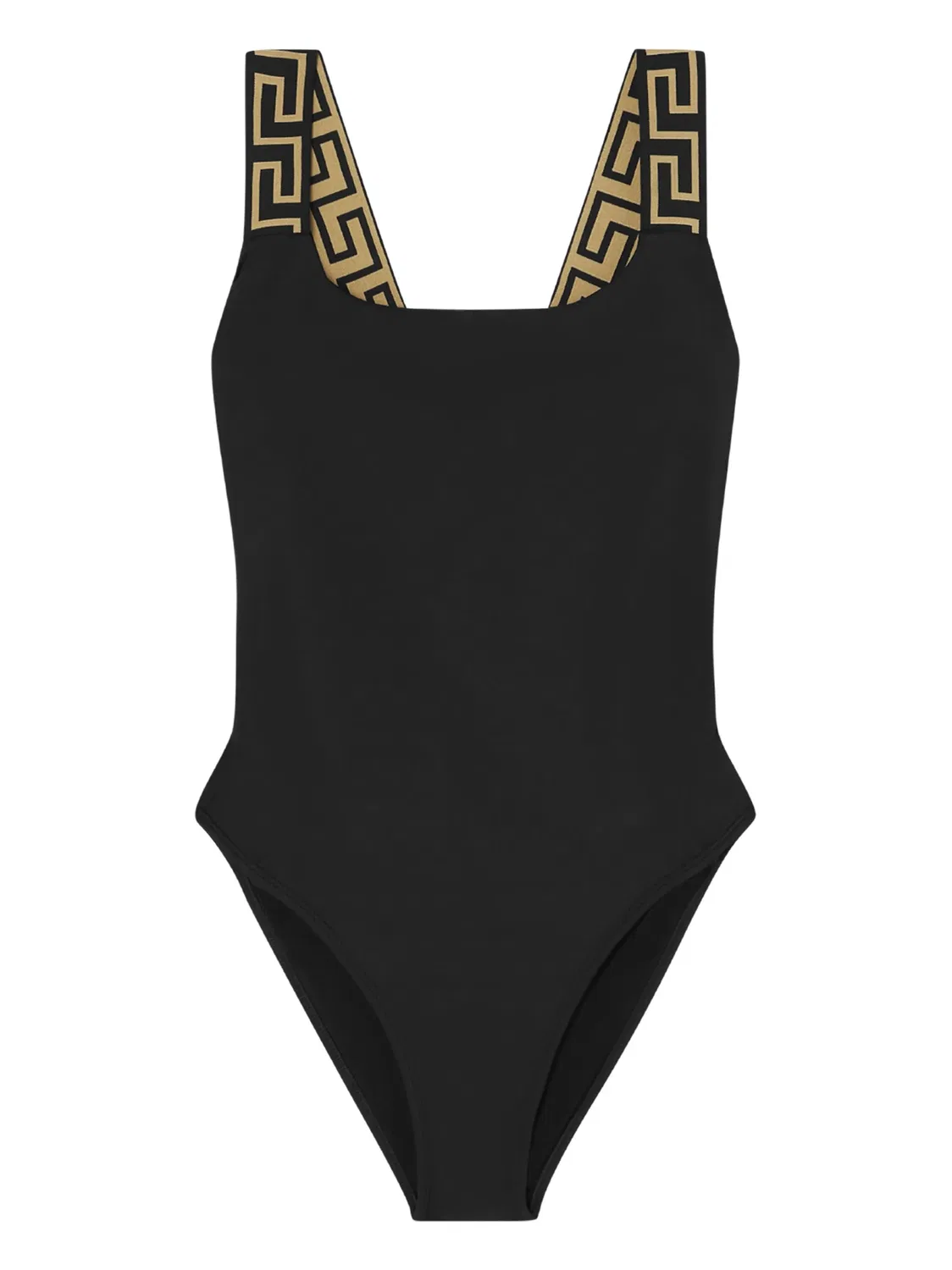 Купальник с греческим узором Versace, черный
