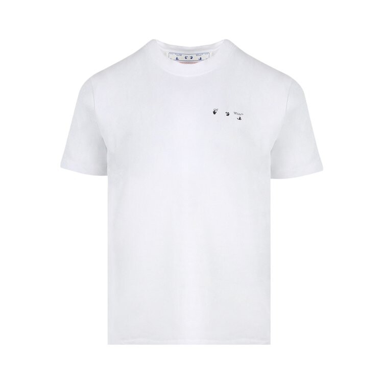 

Футболка Off-White Caravaggio Paint Slim Tee 'White/Black', белый