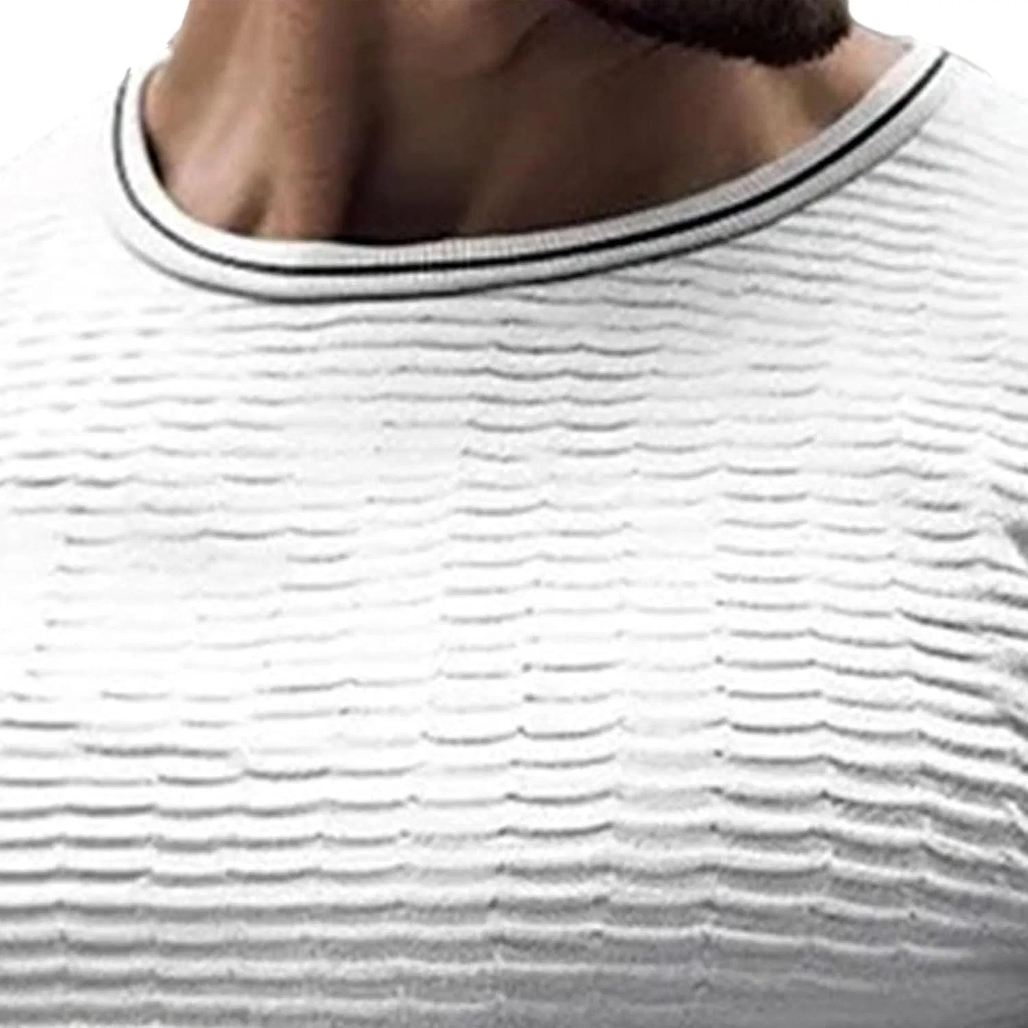 Мужская дышащая футболка с ребристой текстурой, White — фото 2