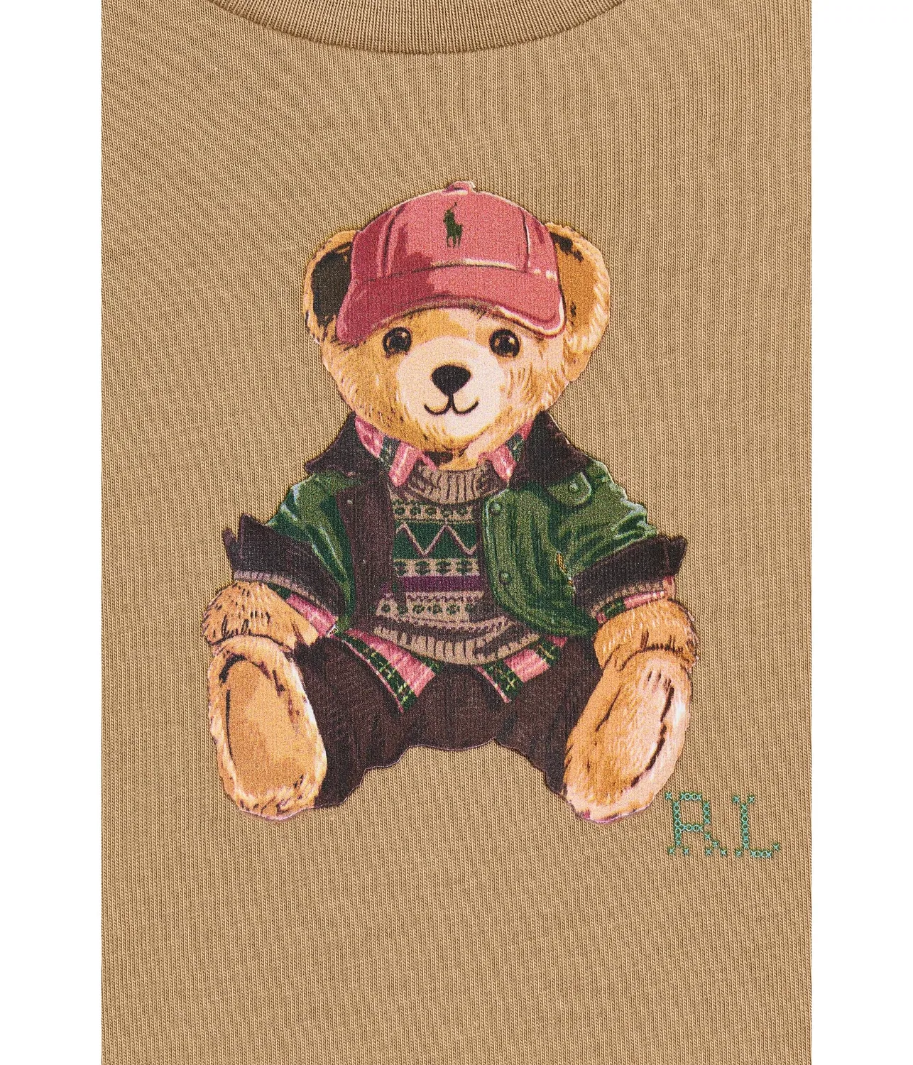 Хлопковая футболка Polo Bear (для младенцев) Polo Ralph Lauren Kids, Camel — фото 3