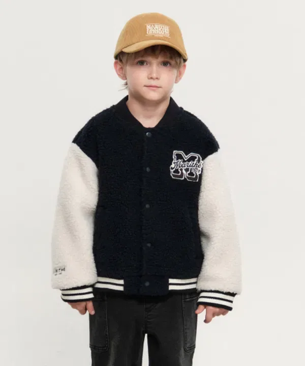 Универсальная флисовая куртка с воротником-стойкой, Varsity Marithé Kids, слоновая кость