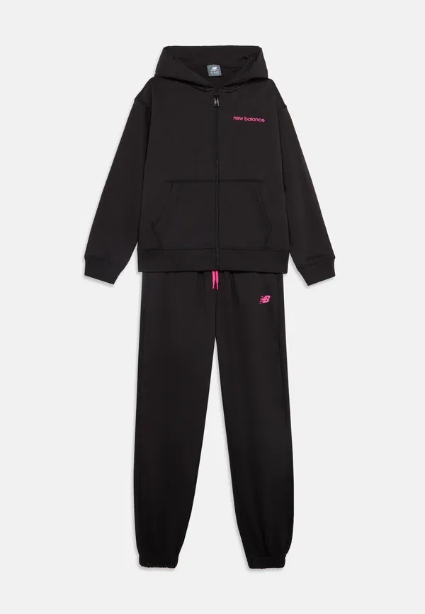 Спортивный костюм, состоящий из худи и брюк, Linear logo unisex set New Balance, Caviar, цвет caviar