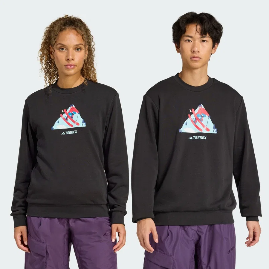 Свитшот с принтом TERREX SNOW GRAPHIC CREW adidas, Черный