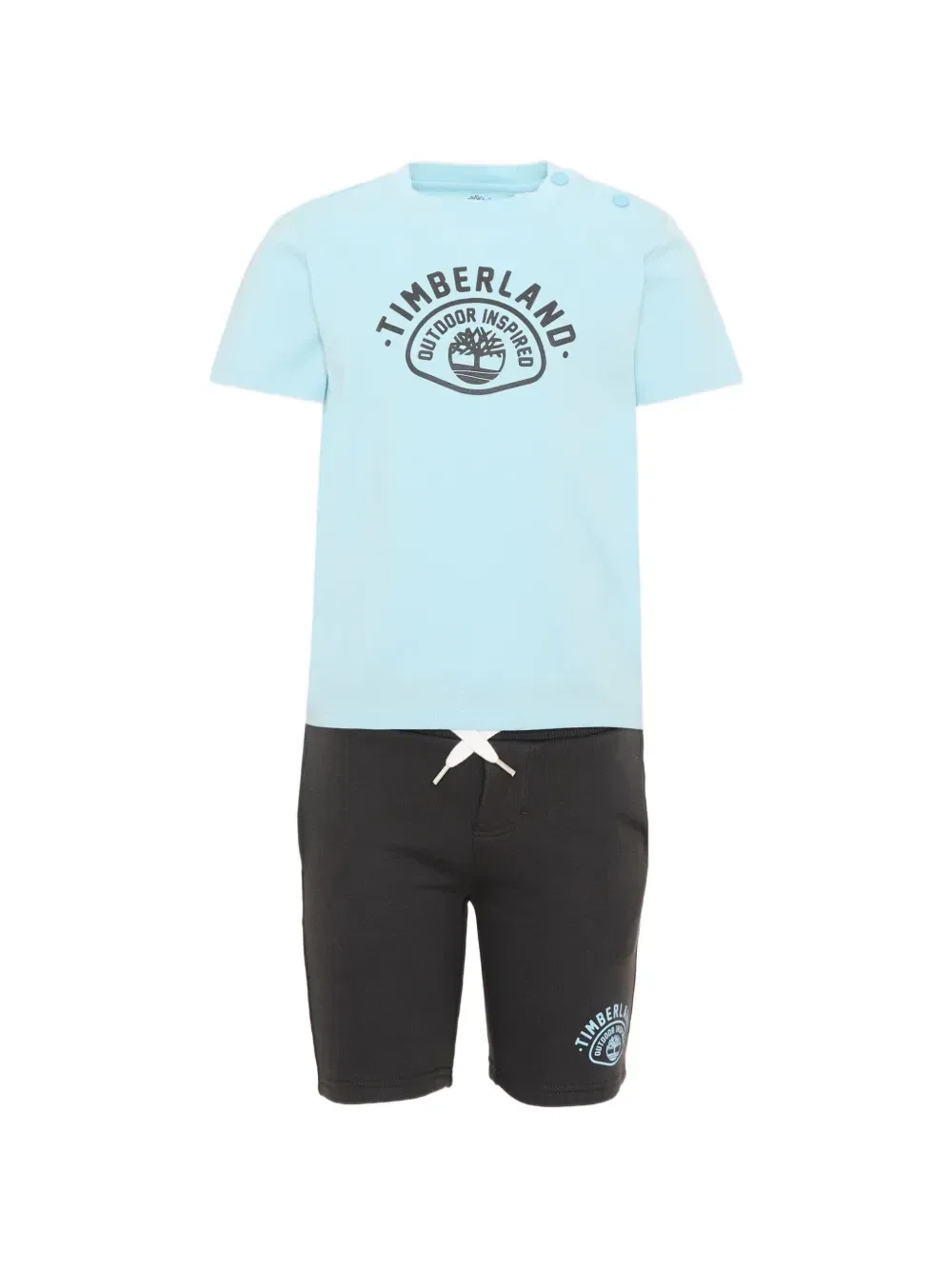 Комплект шорт из хлопка с логотипом Timberland Kids, синий
