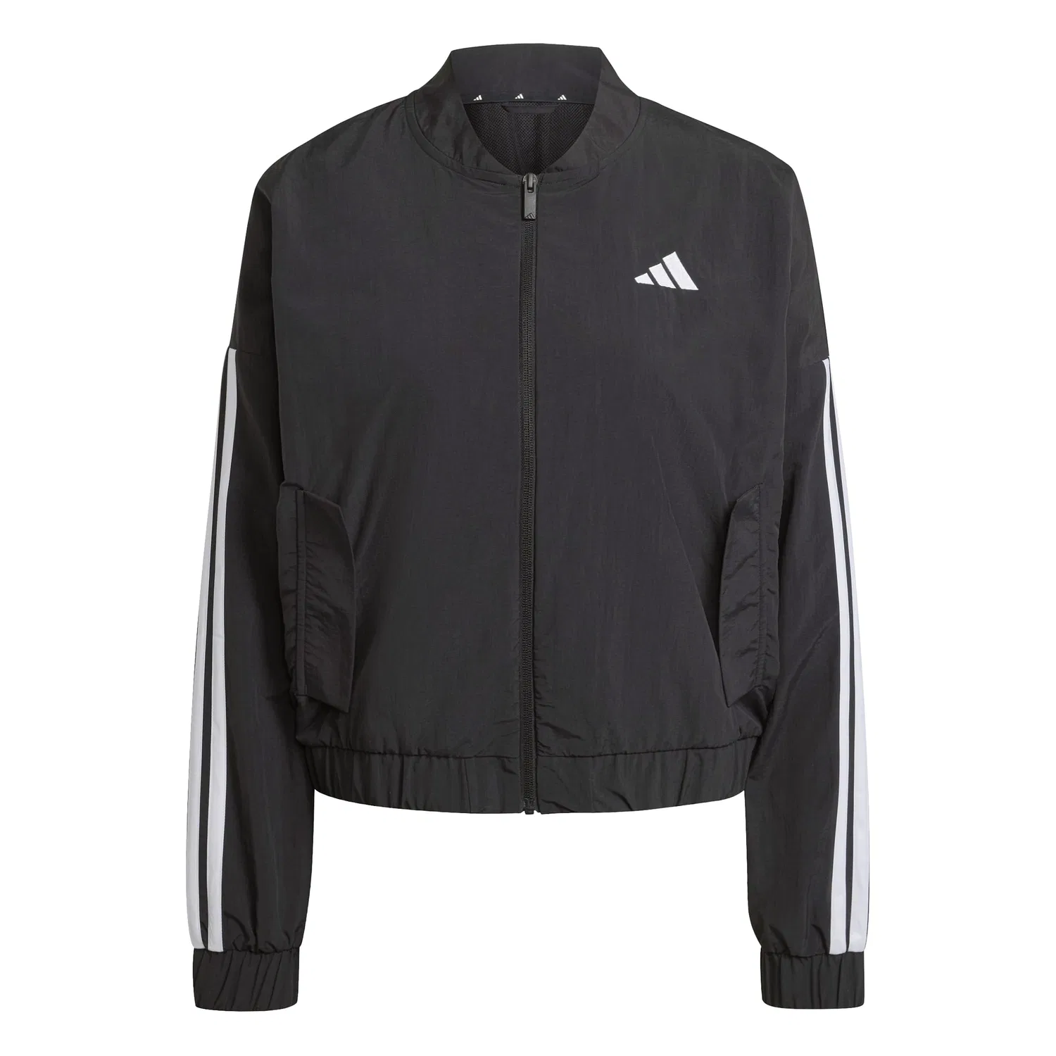 Женская куртка-бомбер с тремя полосками Essentials 3-Stripes Lifestyle WOVEN adidas, 2-Black/White