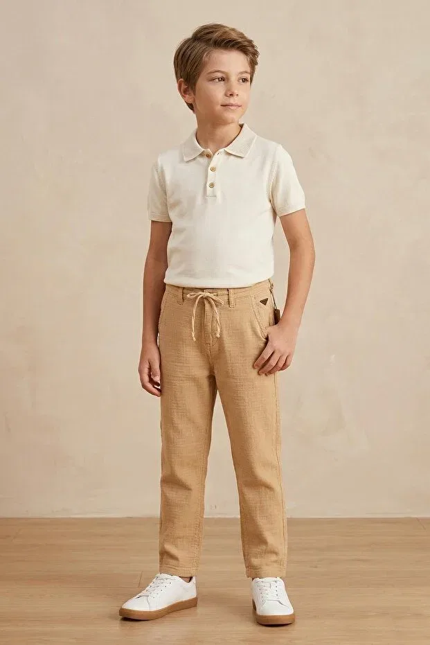 Детские брюки для мальчиков с текстурой Mutlu Kids, Beige