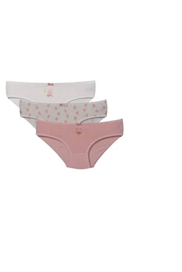 Детские трусы для девочек хлопковые комплект 3 шт Koza Istanbul, White-Pink