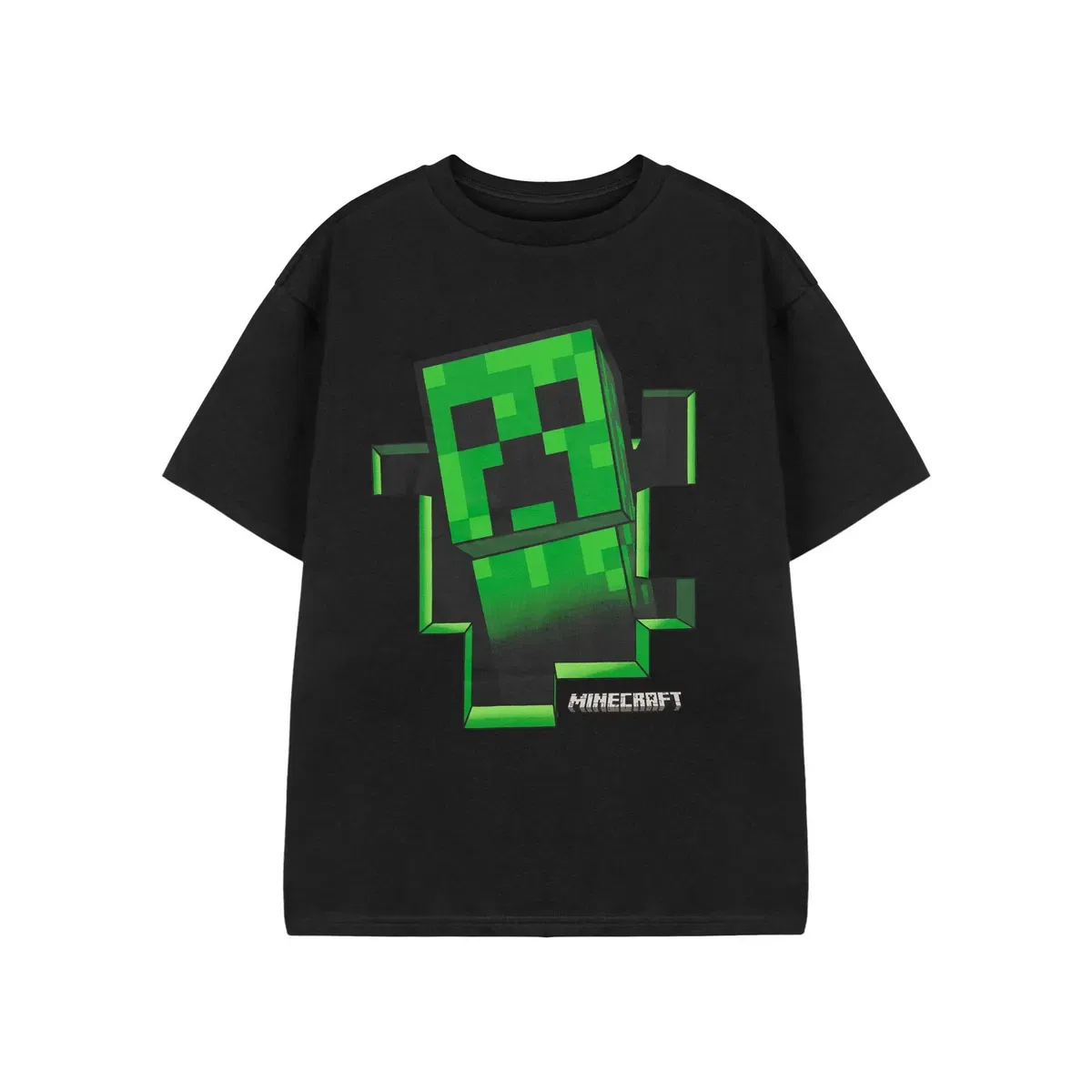 Детская футболка для мальчиков с принтом Creeper inside Minecraft, Black