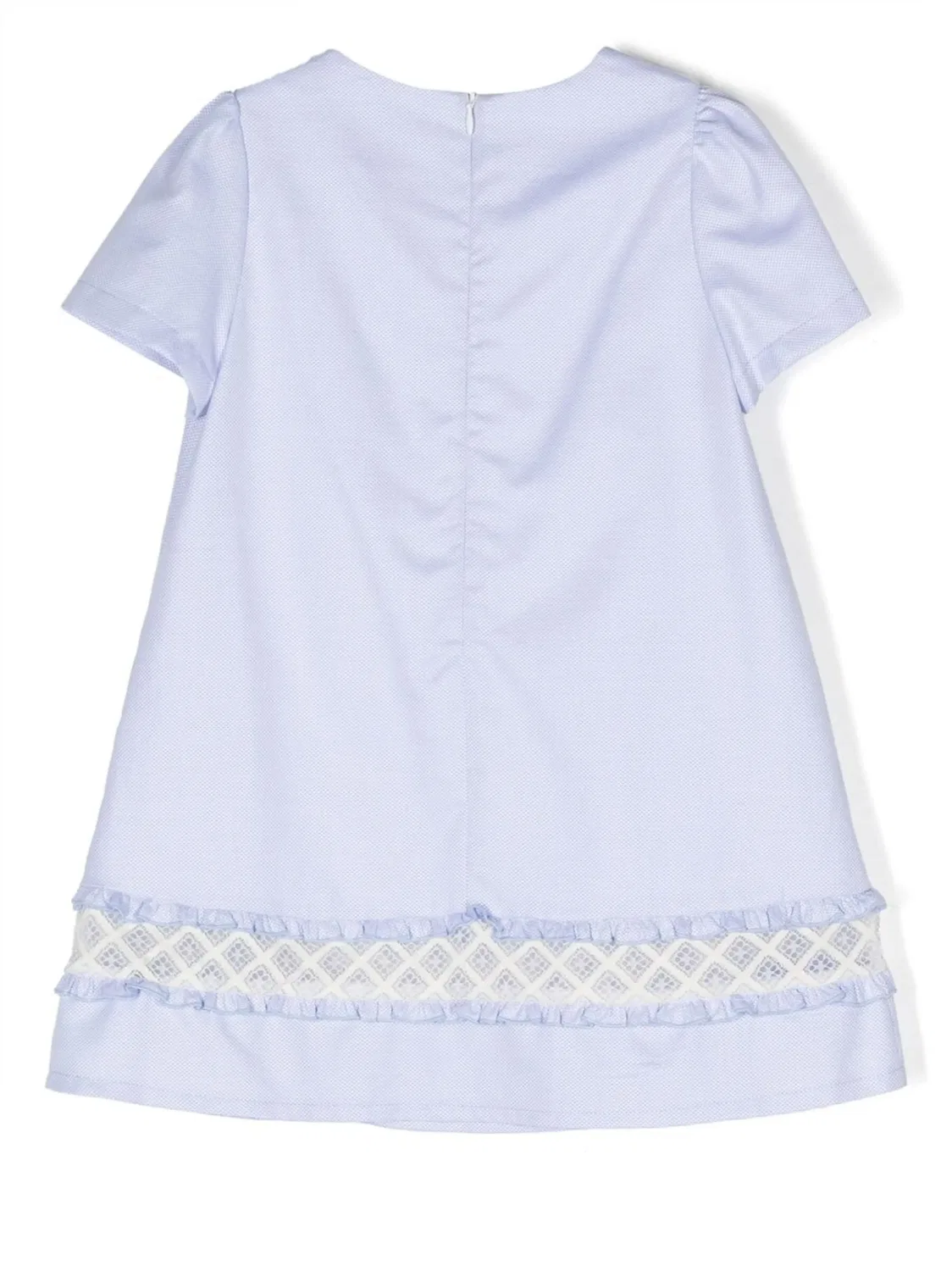 Платье из хлопкового канваса с кружевной отделкой Simonetta, голубой — фото 3