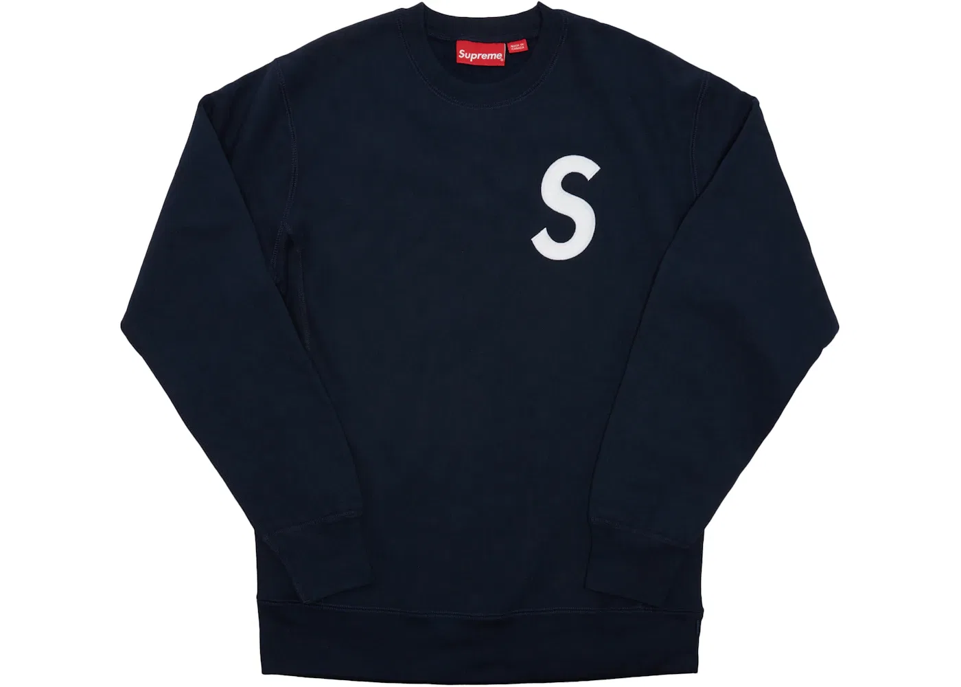 Мужской свитшот с принтом Supreme S Logo Crewneck, Navy