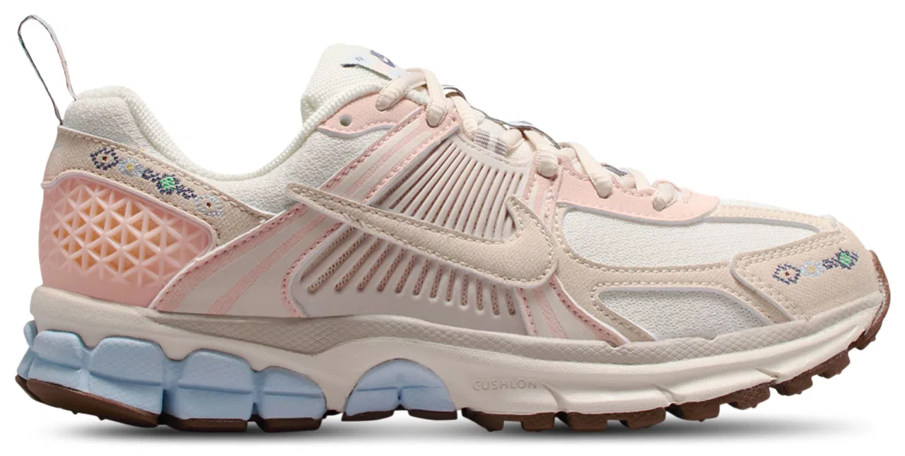 Детские кроссовки для мальчиков с амортизацией Zoom Air Nike Vomero 5, Soft Pearl/Washed Coral
