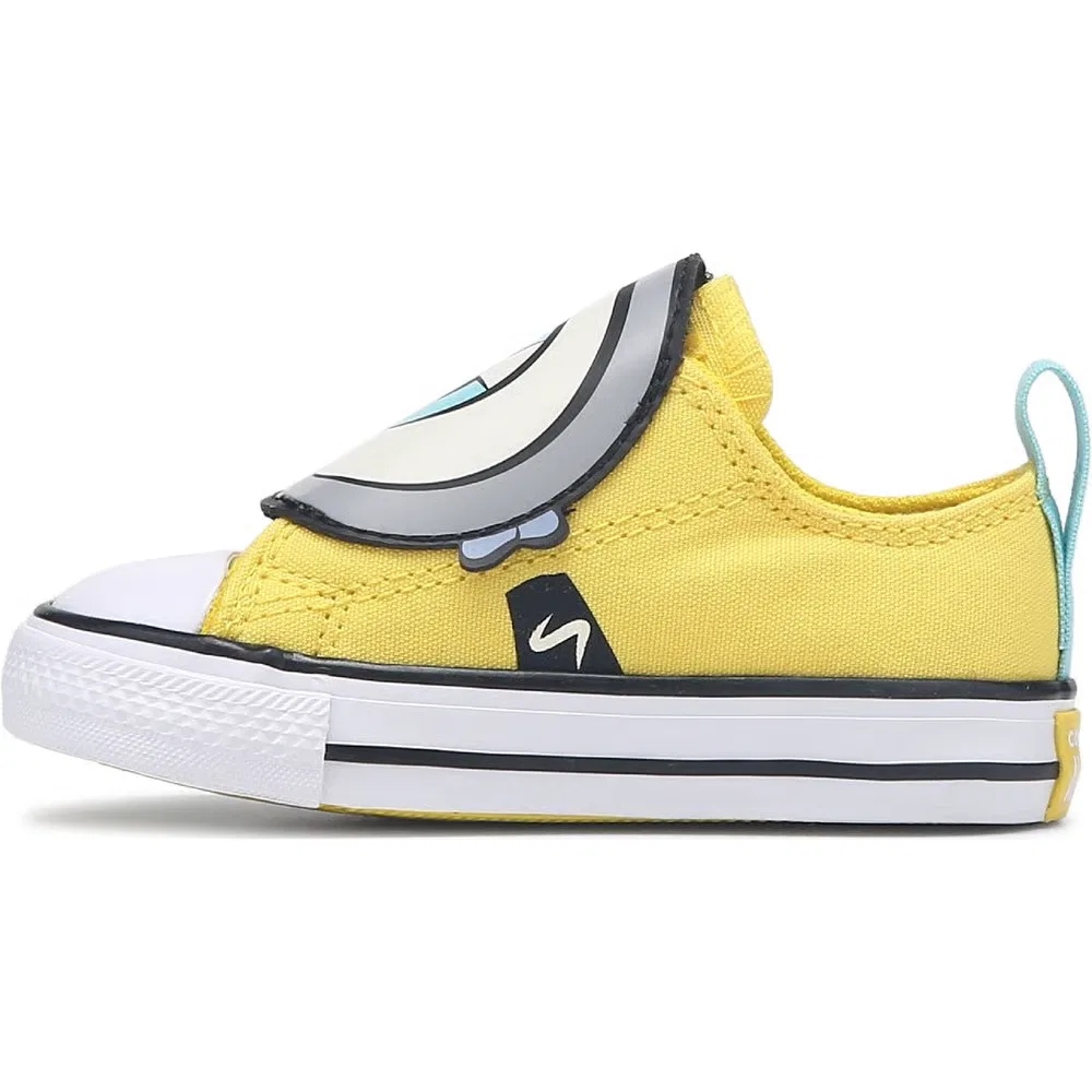 Детские низкие кеды Chuck Taylor All Star с одним ремешком для малышей Converse, Minions Yellow/White — фото 3