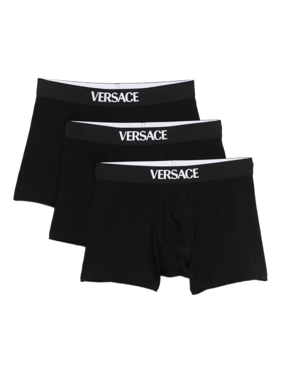 

Боксеры с логотипом Versace на поясе (упаковка из трех пар), черный