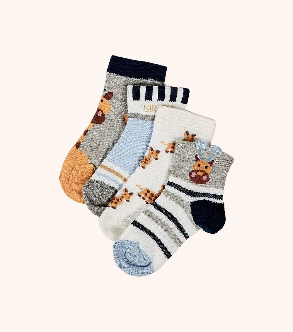 Носки с принтом жирафа, комплект 4 пары The Mom Store