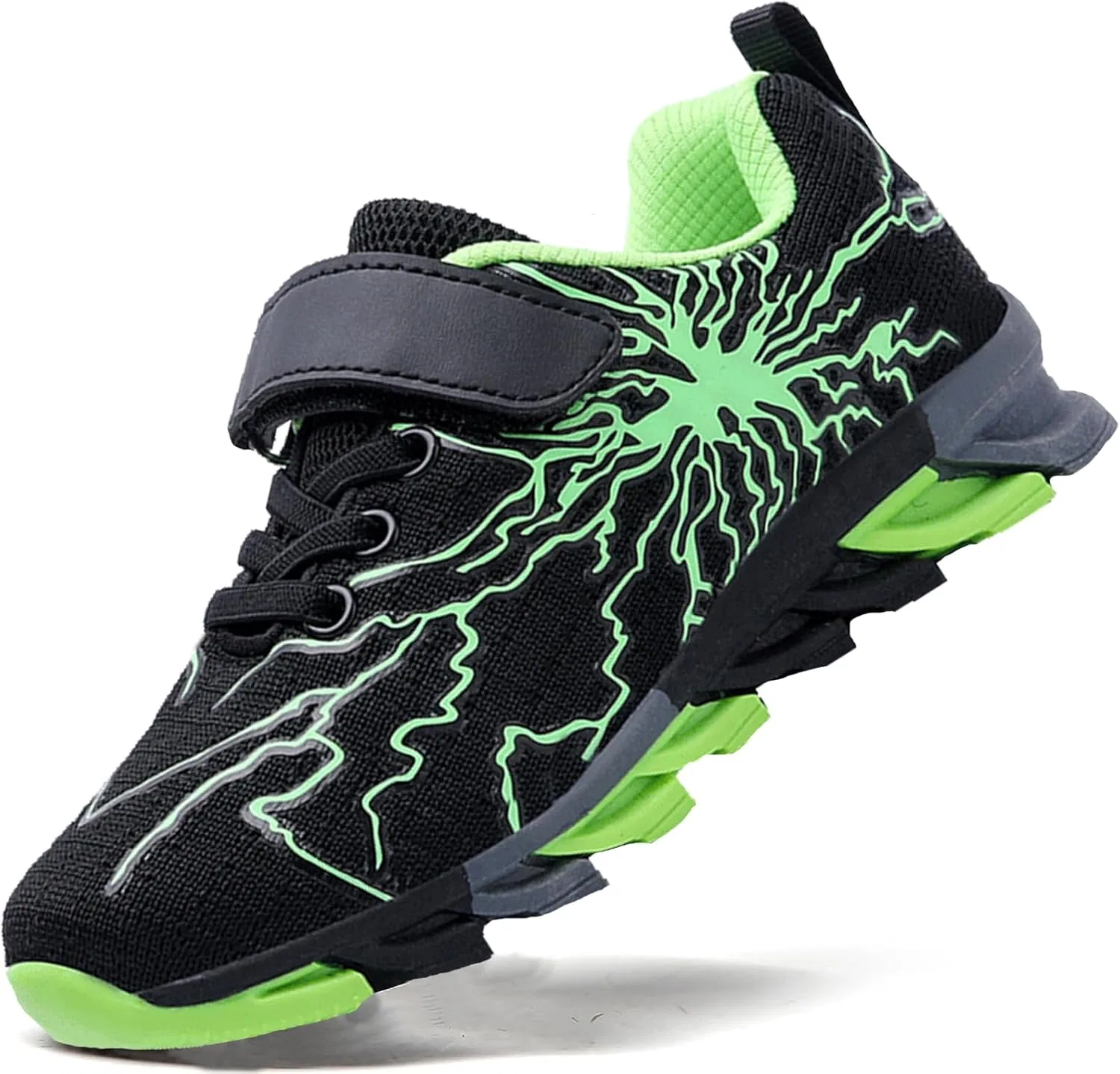 Детские кроссовки для мальчиков и девочек с дышащим верхом INKUIL, Black/Green