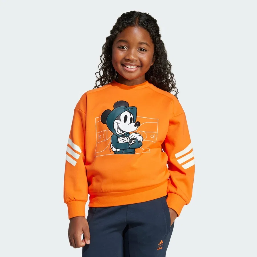 Детский свитшот с принтом Performance Disney Mickey Mouse adidas, Молочный — фото 2