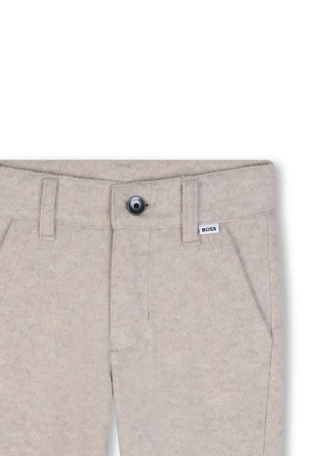 Pantalon siglé - брюки Boss Kidswear, Ecru Chine — фото 3