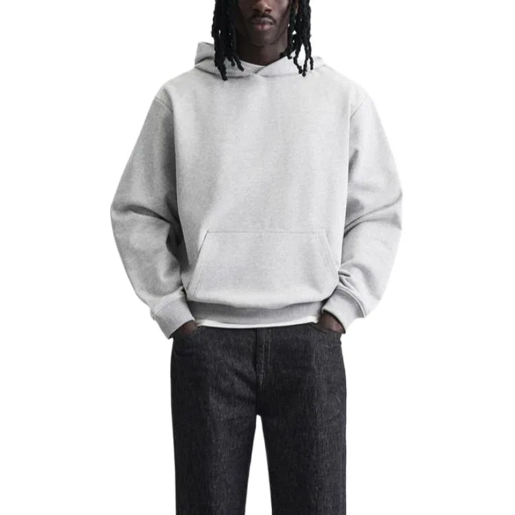 Мужская толстовка с принтом зебры с капюшоном ZARA, Zebra Print Gray — фото 4