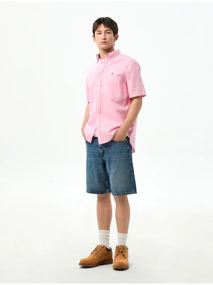 Рубашка из льняной смеси Regular Fit, Modern Linen Blend TOMMY HILFIGER, Pink — фото 2