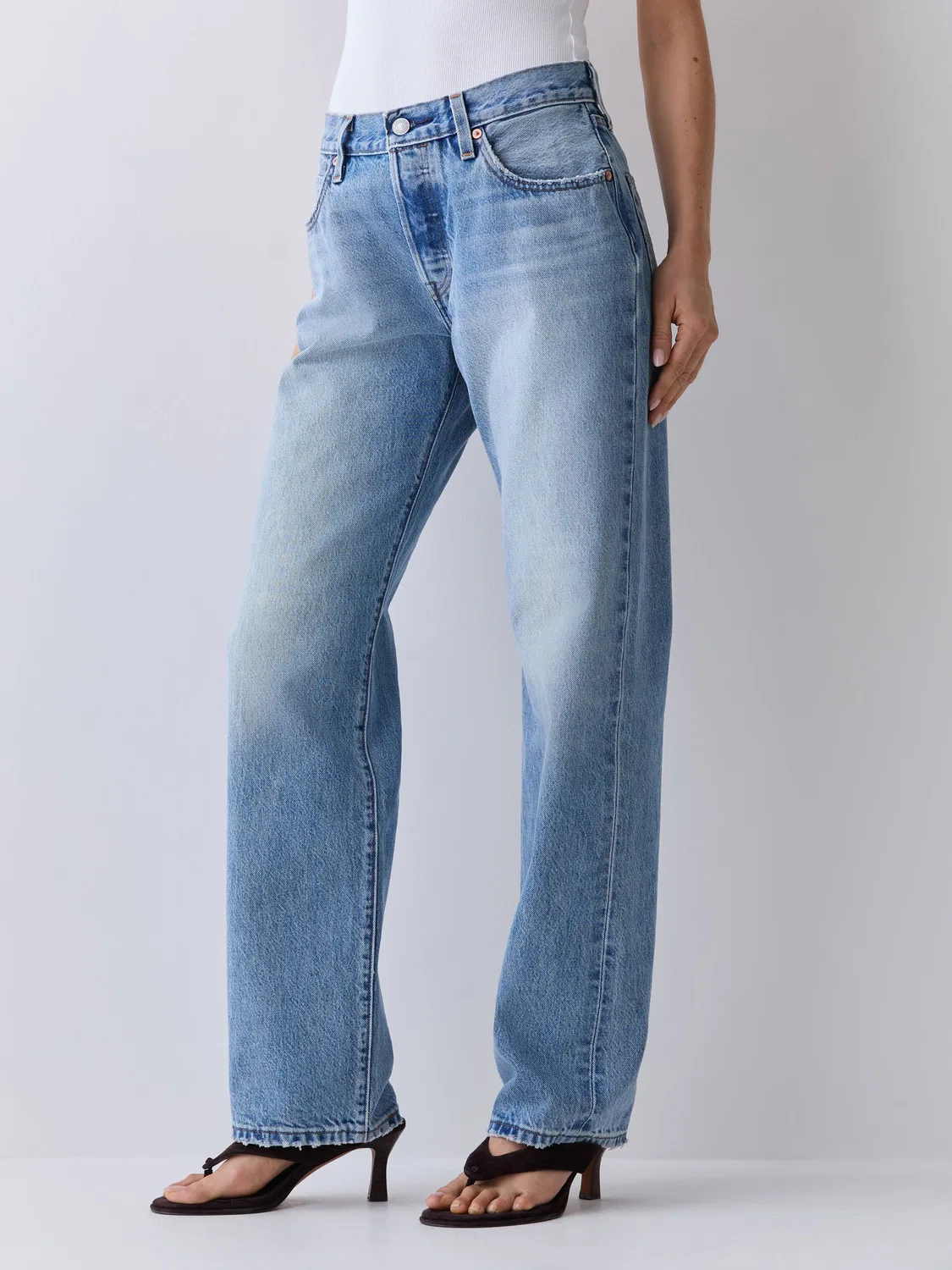 Синие прямые свободные джинсы Levi's Hallowed Hour 501 в стиле 90-х — фото 3