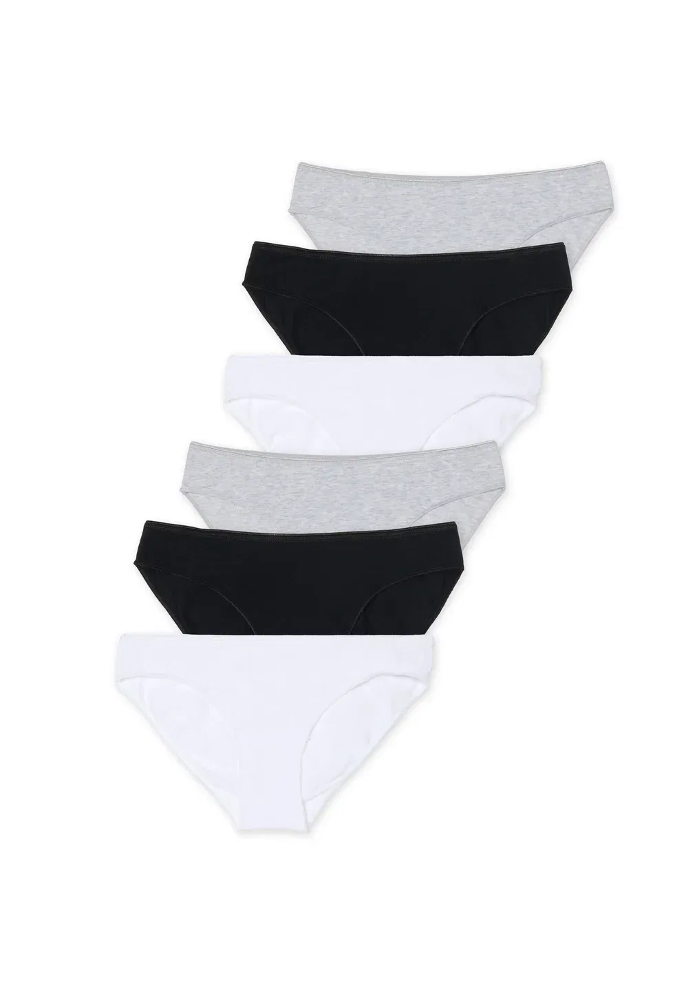 Комплект из 6 трусиков стандартного кроя Ovs, Black White Grey