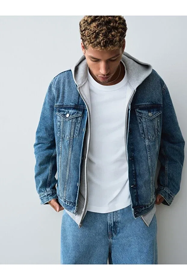 Мужская джинсовая куртка с длинным рукавом Classic Icon Washwell Denim Jacket Gap, Light Blue — фото 3