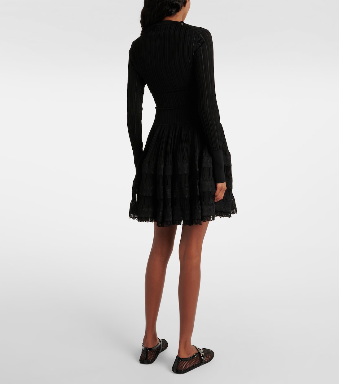 Укороченный кардиган ребристой вязки Alaïa, Noir Alaia — фото 3